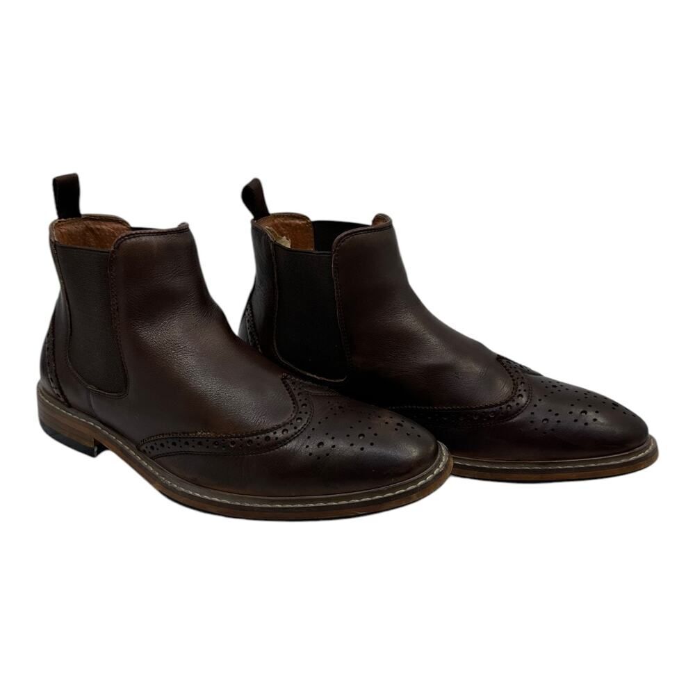 FLORSHEIM Streets WT Boot Size MENS 8M Brown Leather Wingtip Chelsea (11835-200) - Picture 15 of 15
